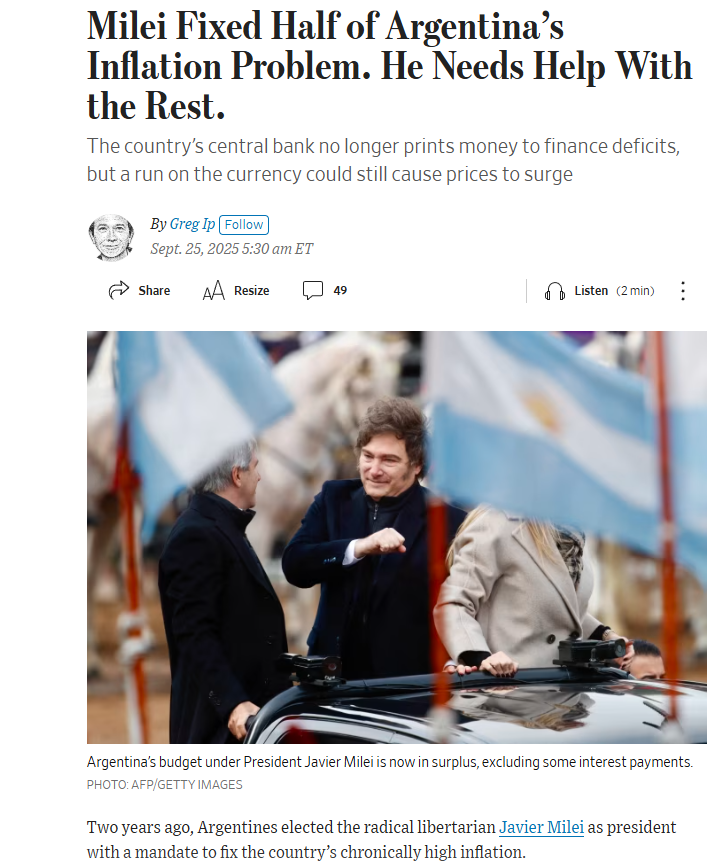 Tapa de loa nota del Wall Street Journal