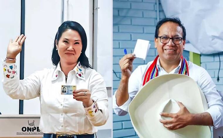 Empate técnico entre Sánchez y Fujimori divide Perú.